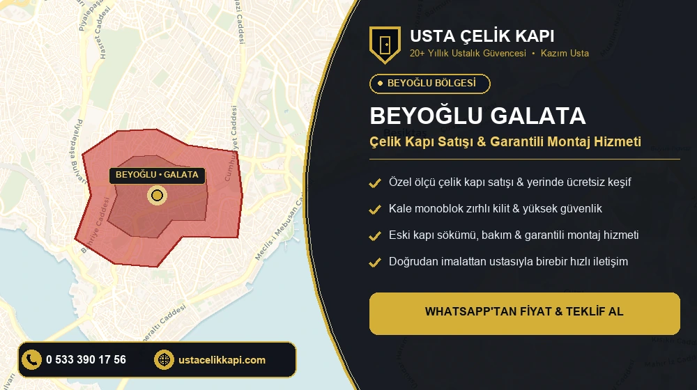 Beyoğlu Galata Çelik Kapı Satış & Montaj Servisi